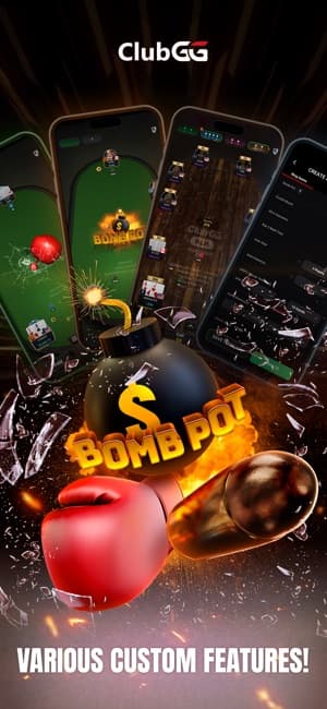 ClubGG poker table on mobile